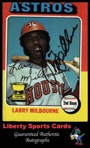 1975 Topps  Larry Milbourne #512 Authentic Autographed Card Houston Astros