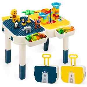 Kids Toddlers Child Activity Table Play Set Furniture  with Building Blocks Toy