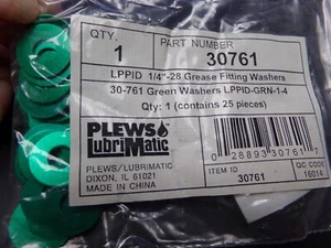 PLEWS Green Grease Fitting Washer: 1/4"-28, (25 PK) (C) - Picture 1 of 3