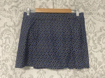 LL Bean Floral Boho Forrado Bikini Playa Vacaciones Natación Falda Azul Negro Blanco 12 Foto 1 de 4