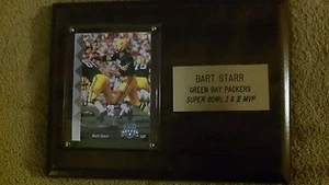 Bart Starr MVP Super Bowl 1 & 2 Plaque- W MVP Card Display- Outstanding Cond. - Bild 1 von 2