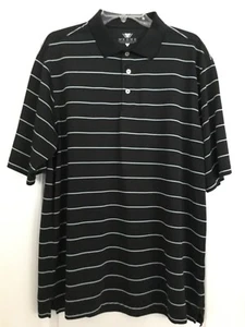 Wedge Performance Mens Casual Shirt Size XL Black Blue Stripes Collared 150 - Picture 1 of 6