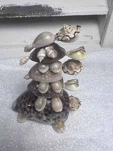 Linda tortuga bobblehead hecha de conchas marinas imperdible Souviner - Imagen 1 de 5