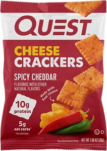 Quest Nutrition Cheese Crackers, Spicy Cheddar Blast, 10G of Protein, 12 Count - Imagen 1 de 9