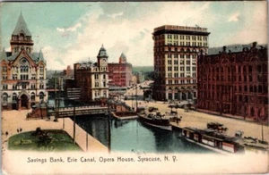 Siracusa, Nueva York, Caja de Ahorros, Canal de Erie, Ópera, Postal, 1908 #2755 - Imagen 1 de 2
