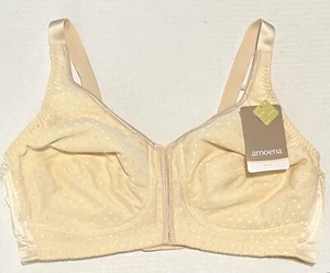 Amoena Greta Front And Back Closure Beige Pocket Mastectomy Bra 2124 40A NWT - Picture 1 of 8