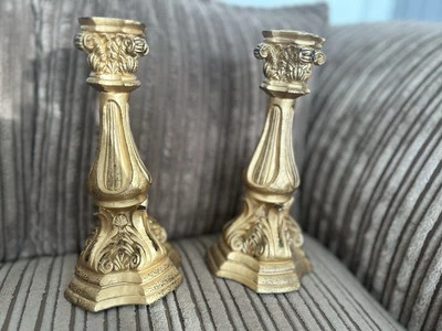Gold Tone Resin Candle Stand - Image 1 of 2