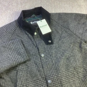 Barbour Bedale Check Wool Jacket Mens Large Quilted Lined Corduroy Collar NWT - Picture 1 of 19