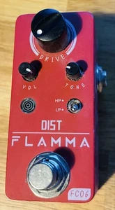 FLAMMA DIST Red Guitar Distortion Pedal with Drive, Tone, Volume Used - Picture 1 of 3
