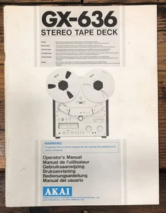 Akai GX-636 Reel to Reel Owners / User Manual *Original* - Picture 1 of 1