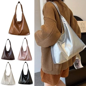 Handbag Shoulder Bag Fashion For Women Glossy High Capacity Leather Tote Bag - Picture 1 of 19