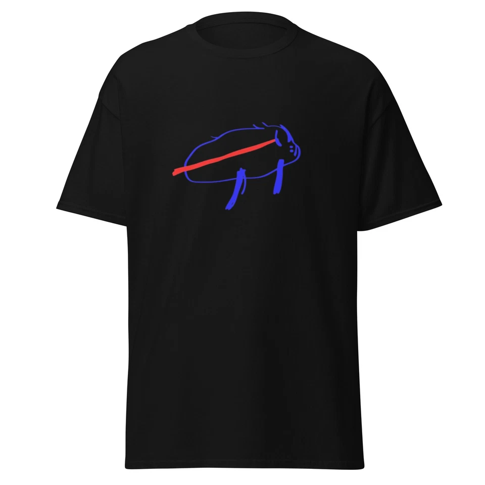 Camiseta clásica unisex Billustration, Buffalo Bills, Josh Allen Charging Potato Foto 1 de 1