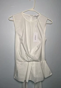 Nuevo con etiquetas Derek Lam 10 Crosby Blanco Sin Mangas Corbata Trasera Talla 2 - Imagen 1 de 6
