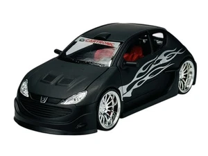 WELLY PEUGEOT 206 TUNING BLACK MATT 1:24 DIE CAST METAL MODEL NEW IN BOX 22486 - Picture 1 of 7