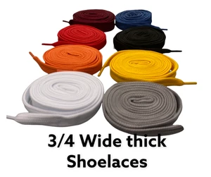 FREE SHIPPING Strings 3/4" Extra Wide Sneakers, Boots, & Shoes 45" to 72 TUBULAR - Picture 1 of 15