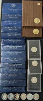 Lote de 25 ~ 1971, 72, 73, 74 S Eisenhower $1 40% dólares de plata ~ sin circular y PF Ike Foto 1 de 4