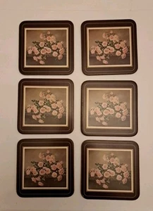 6 Vintage Pimpernel Coasters Cork Backed Pink Sensation - Picture 1 of 4