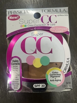 PHYSICIANS FORMULA SUPER CC COLOR CORRECTION COMPACT LIGHT/MEDIUM 6436 *NEW* - Image 1 of 2