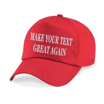 MAKE YOUR TEXT GREAT AGAIN personalised Printed Baseball Cap Hat Trump President - Image 1 of 2