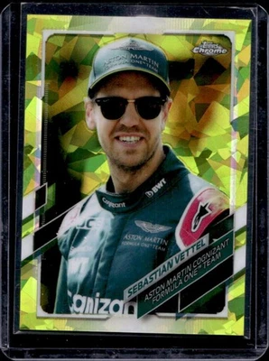 2021 Topps Chrome Sapphire F1 Sebastian Vettel Refractor Chartreuse #/199 - Image 1 of 2