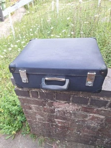 Globe-Trotter Suitcase Vintage Blue Hard Shell Travel Suitcase - Picture 1 of 15