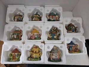 Lenox Tea Garden Cottages 1996 Set Of 11 Pristine Condition Retired RARE - Picture 1 of 16