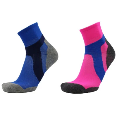 2 Pairs Pro Womens Mens Running Jogging Sports Ankle Socks Fitness Blue Pink - Image 1 of 3