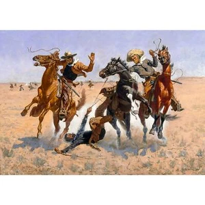 Frederic Remington, Aiding a Comrade, 1890, Canvas Print, A2 Size + Border - Picture 1 of 10