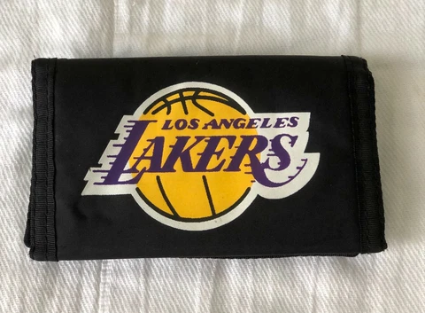 Vintage LOS ANGELES LAKERS Nylon Trifold WALLET NBA CHAMPIONS Basketball LeBron Cover