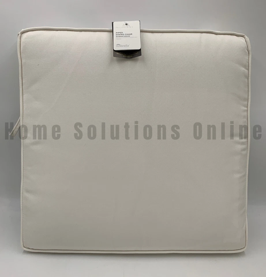 Cojín para silla de comedor exterior Pottery Barn Piped blanco 19" cuadrado #Z1170G Foto 1 de 4