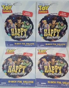 Lot of 4 Disney Toy Story Happy Birthday Foil Balloon 18 in NEW FREE SHIPPING M2 - Picture 1 of 3