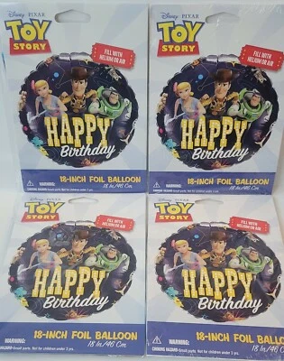 Lote de 4 Globos de Lámina Feliz Cumpleaños Disney Toy Story 18 pulgadas NUEVO ENVÍO GRATUITO M2 Foto 1 de 3