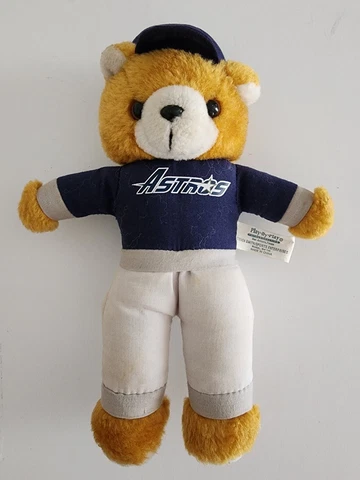 Vintage Houston Astros Baseball MLB Teddy Plush play by play 10 inch Cover