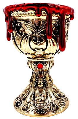 Bath & Body Works 7" Cáliz Taza Goteo Sangre 3 Mechas Candelabro Pedestal 🎃 Foto 1 de 4