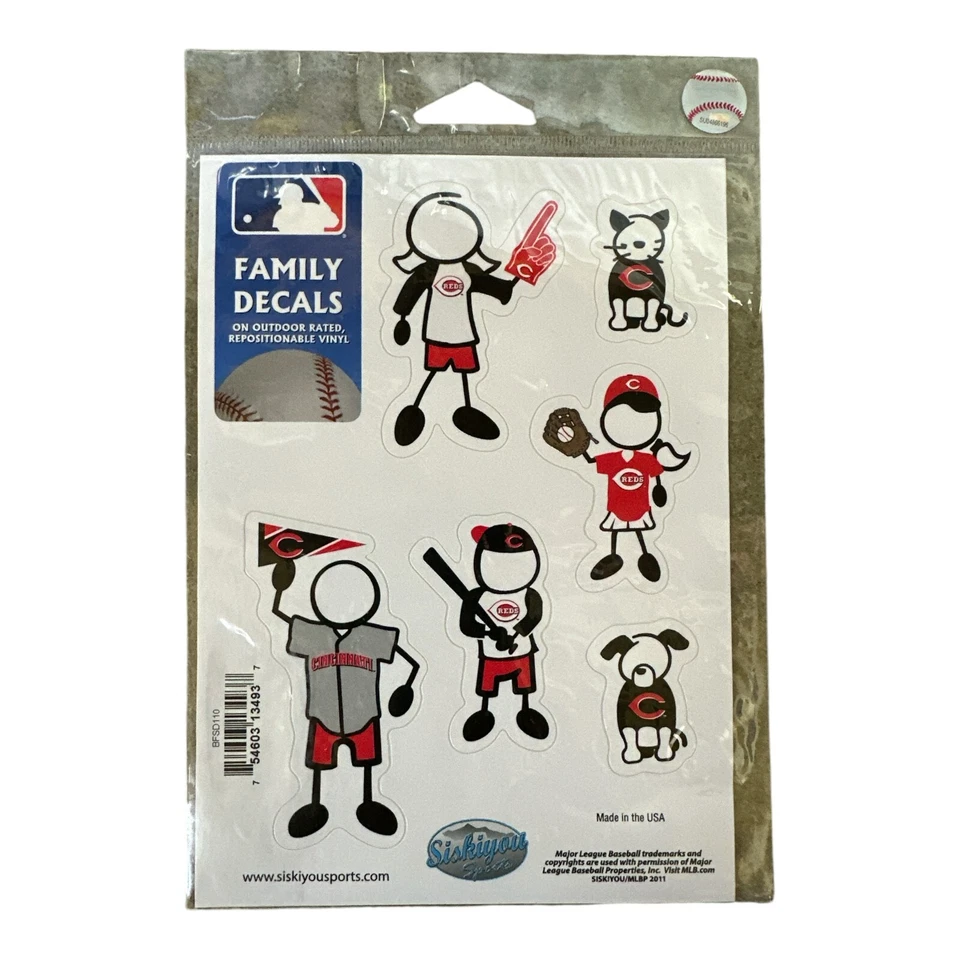 MLB Cincinnati Reds Family 6 Pack Decals - Image 1 of 1