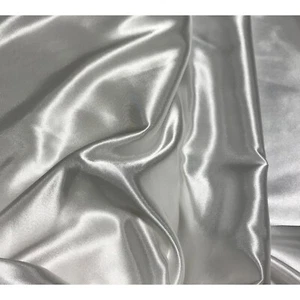 White - Faux Silk Charmeuse Satin Fabric - Picture 1 of 1