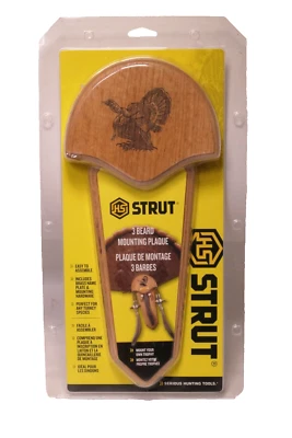 Hunters Strut Three Beard Mounting Plaque/Brass Cup Hooks 06949 - Image 1 of 3