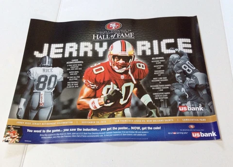 Jerry Rice Poster given out at Retirement Celebration Hall of Fame on  9/20/10 Cover
