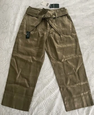 Pantalón corto con cinturón Ralph Lauren nuevo con etiquetas - Talla 2 - Color Granja Oliva con acabado metálico Foto 1 de 4
