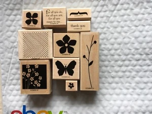 Stampin' Up! 10 Wooden Stamps 10-28 Thank You With Box - Picture 1 of 12