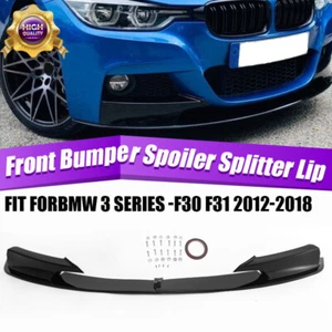 Gloss Black Front Bumper Cover Lip Diffuser Spoiler Body Kit For BMW F30 12-2018 - Foto 1 di 10