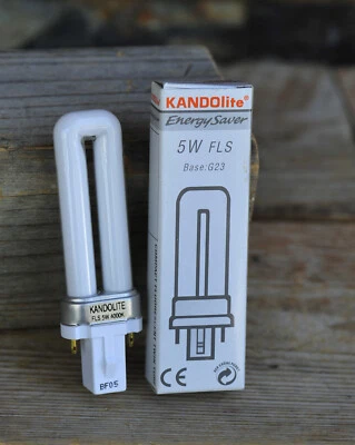 KANDOLITE FLS 5W 4000K Energy Saver Fluoresent Twin Tube Bulb G23 Base - Image 1 of 4