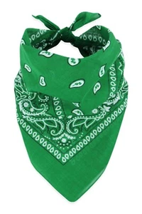 Square Paisley Bandana - Green/White - St Patrick's Day - Costume Accessory - Picture 1 of 2