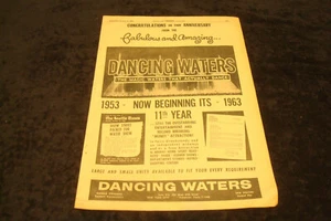 DANCING WATERS 1953-1963 ad for 10th Year "Magic Waters That Actually Dance" - Picture 1 of 1