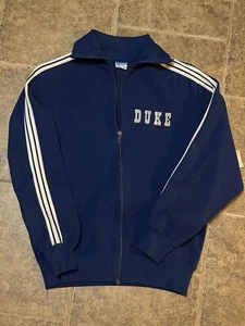 Vintage 70s Duke Adidas Track Jacket Mens Small Rare Full Zip West Germany Flock - Picture 1 of 10