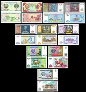 Uzbekistan P-73,74,75,76,77,78,79,80,81,82 Uncirculated Banknotes Set # 3 - Picture 1 of 7