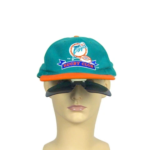 NFL Rugby Club Ball Cap with Flip Up Down Sunglasses Miami Dolphins Football Cover