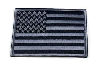 USA American Flag Black Grey Patch 3" x 2 " Embroidered Badge US Seller - Picture 1 of 2