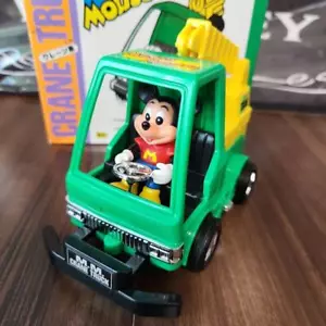 MASUDAYA Topolino Giocattolo di Latta Gru Camion Disney Friction BOX Giappone Vintage - Foto 1 di 24