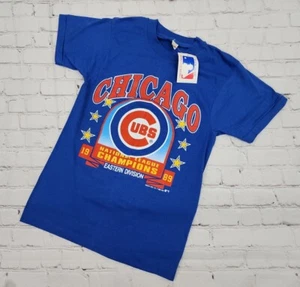 ⚾️ NOS Vtg Trench 1989 Chicago Cubs National League Champions MLB T-Shirt Sz S - Picture 1 of 9